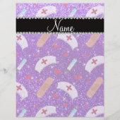 Aangepaste naam indigo paarse glitter verpleegster flyer (Voorkant)