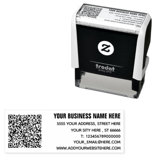 Aangepaste naam Info Adres QR-code Zelfinkkend ste Zelfinktende Stempel (In situ)