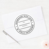 Aangepaste naam ingrediënten datum zelfgemaakt met ronde sticker (Envelop)