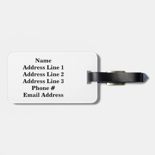 Aangepaste naam Initiaal + Blauwe en grijze strepe Bagagelabel (Achterkant horizontaal)