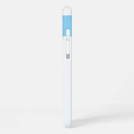 Aangepaste naam initiaal bloemen harten blauw iPhone hoesje (Linkerkant)