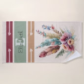 Aangepaste naam initiaal floral strandlaken (Voorkant)