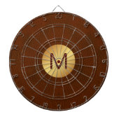 Aangepaste Naam Initiaal Game Room Classy Brown & Dartbord (Voorkant)