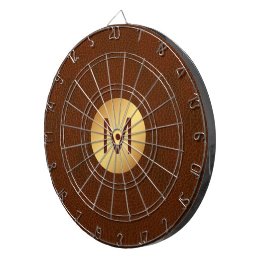 Aangepaste Naam Initiaal Game Room Classy Brown & Dartbord (Voorkant Rechts)