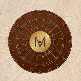 Aangepaste Naam Initiaal Game Room Classy Brown &  Dartbord