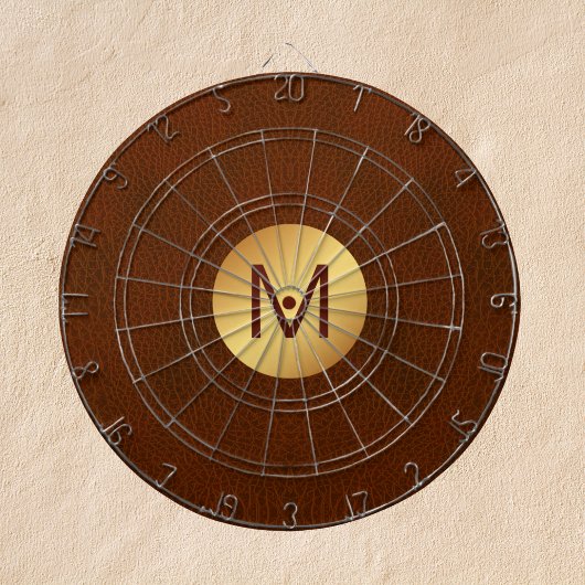 Aangepaste Naam Initiaal Game Room Classy Brown & Dartbord