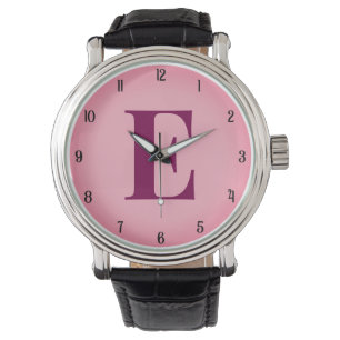 Aangepaste naam Initiaal gepersonaliseerd monogram Horloge