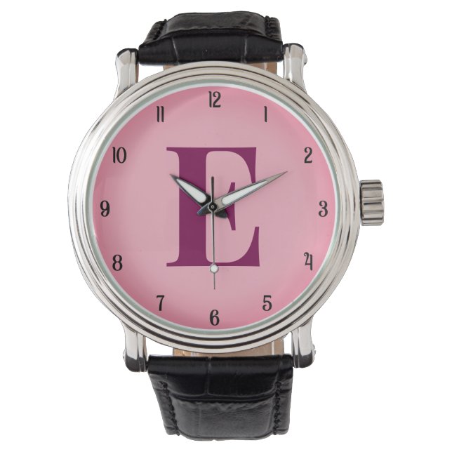Aangepaste naam Initiaal gepersonaliseerd monogram Horloge (Voorkant)