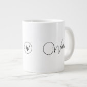 Aangepaste Naam & Initiaal Gift | Novelty Large Ju Grote Koffiekop (Voorkant rechts)