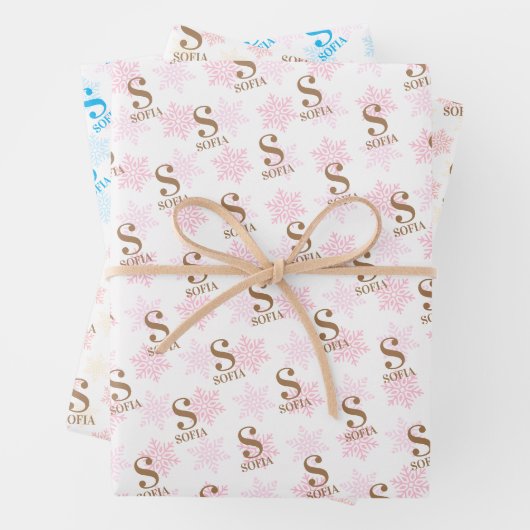Aangepaste Naam Initiaal Kerstcadeau Inpakpapier Vel (In situ)