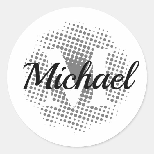 Aangepaste naam initiaal Letter Ronde Sticker (Voorkant)