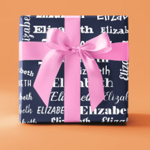 Aangepaste Naam Initiaal Monogram Blauw Wit Gift