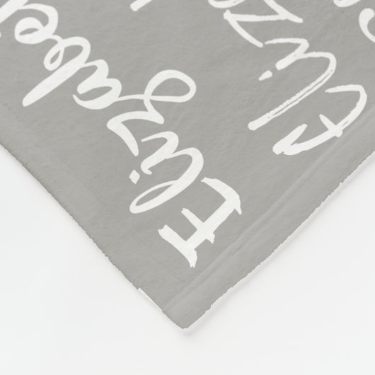 Aangepaste naam Initiaal Monogram grijs witte cade Fleece Deken (Hoek)