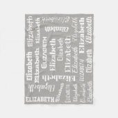 Aangepaste naam Initiaal Monogram grijs witte cade Fleece Deken (Voorkant)