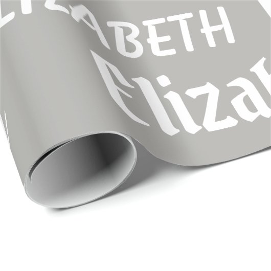 Aangepaste naam Initiaal Monogram grijs Witte Gift Cadeaupapier (Rol Hoek)