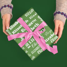 Aangepaste Naam Initiaal Monogram Groen Wit Gift