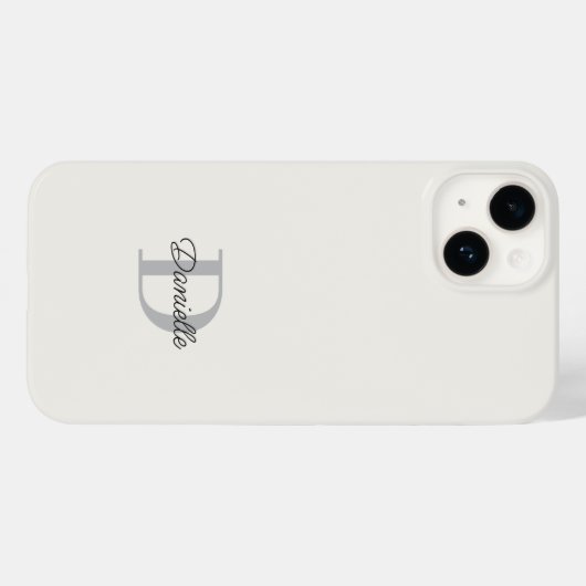 Aangepaste naam Initiaal Monogram Modern Minimalis Case-Mate iPhone Case (Achterkant (horizontaal))