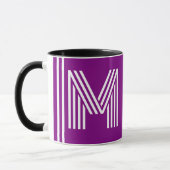 Aangepaste naam, initiaal monogram | Paarse koffie Mok (Links)