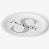 Aangepaste naam Initiaal monogram Papieren Bordje (Gekanteld)