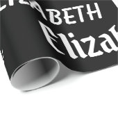 Aangepaste Naam Initiaal Monogram Zwart Wit Gift Cadeaupapier (Rol Hoek)