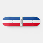 Aangepaste naam Initialen Blauw, Wit & Rood Skateb Persoonlijk Skateboard (Horizontaal)
