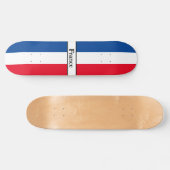 Aangepaste naam Initialen Blauw, Wit & Rood Skateb Persoonlijk Skateboard (Horizontaal)