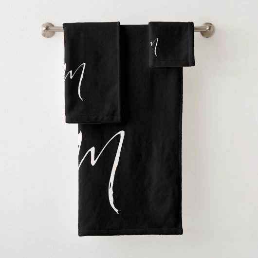 Aangepaste naam Initialen gepersonaliseerd in twee Bad Handdoek (Insitu)