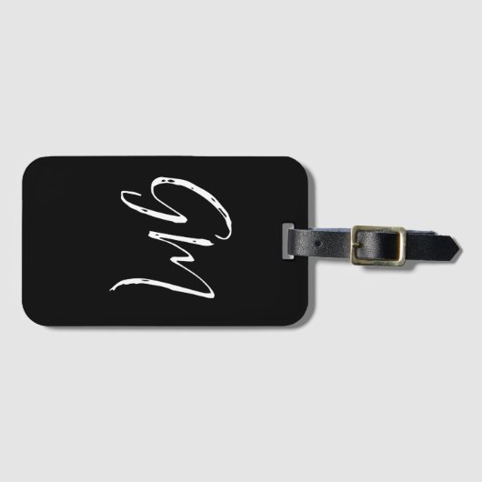 Aangepaste naam Initialen gepersonaliseerd in twee Bagagelabel (Voorkant (horizontaal))