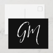 Aangepaste naam Initialen gepersonaliseerd in twee Briefkaart (Voorkant / Achterkant)