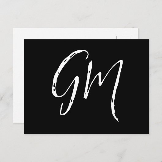 Aangepaste naam Initialen gepersonaliseerd in twee Briefkaart (Voorkant / Achterkant)