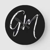 Aangepaste naam Initialen gepersonaliseerd in twee Ronde Klok (Voorkant)