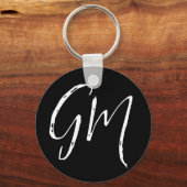 Aangepaste naam Initialen gepersonaliseerd in twee Sleutelhanger (Achterkant)