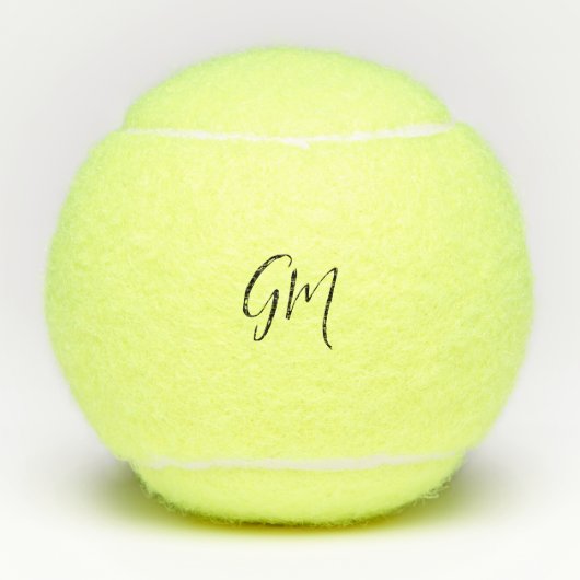 Aangepaste naam Initialen gepersonaliseerd in twee Tennisballen (Voorkant)