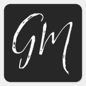Aangepaste naam Initialen gepersonaliseerd in twee Vierkante Sticker (Voorkant)
