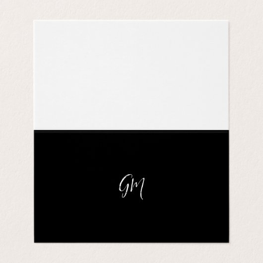 Aangepaste naam Initialen gepersonaliseerd in twee Visitekaartje (Buitenkant ongevouwen)