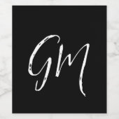 Aangepaste naam Initialen gepersonaliseerd in twee Wijn Etiket (Enkel label)