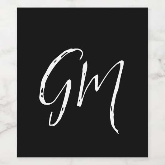 Aangepaste naam Initialen gepersonaliseerd in twee Wijn Etiket (Enkel label)