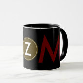 aangepaste naam initialen letters mok (Voorkant rechts)