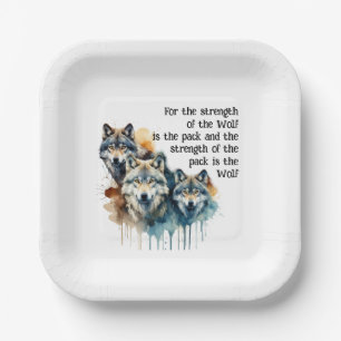 Aangepaste Naam Inspirerend Wolf Quote Sterkte Pac Papieren Bordje