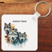 Aangepaste Naam Inspirerend Wolf Quote Sterkte Pac Sleutelhanger (Achterkant)