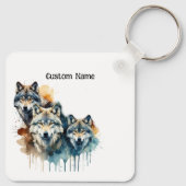 Aangepaste Naam Inspirerend Wolf Quote Sterkte Pac Sleutelhanger (Achterkant)