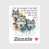 Aangepaste Naam Inspirerend Wolf Quote Sterkte Pac Sticker (Vel)