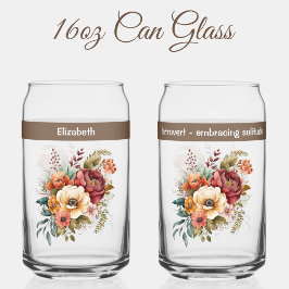 Aangepaste naam introvert eenzaamheid bloemen brui blikvorm glas