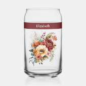 Aangepaste naam introvert eenzaamheid bloemen roze blikvorm glas (Voorkant)