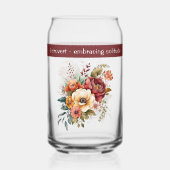 Aangepaste naam introvert eenzaamheid bloemen roze blikvorm glas (Achterkant)