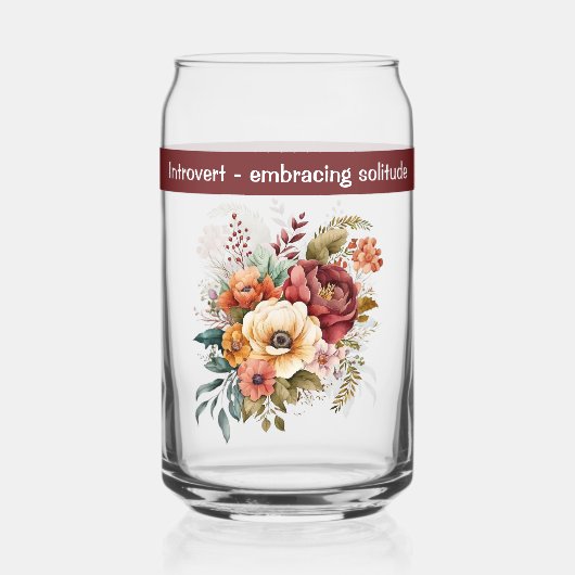 Aangepaste naam introvert eenzaamheid bloemen roze blikvorm glas (Achterkant)
