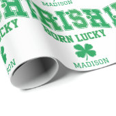 Aangepaste naam Irish Born Lucky Cadeaupapier (Rol Hoek)