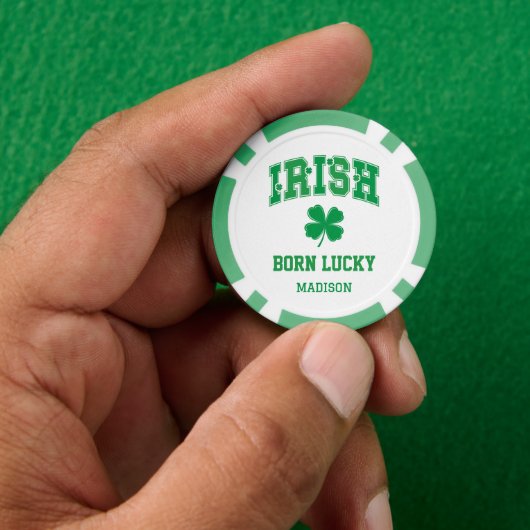 Aangepaste naam Irish Born Lucky Poker Chips (Hand)
