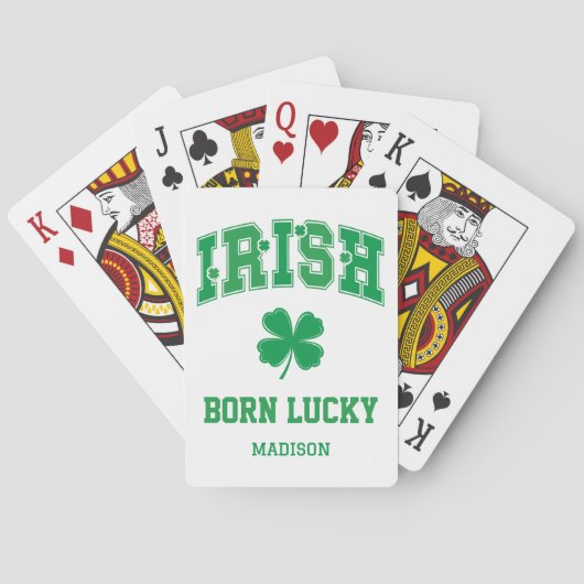 Aangepaste naam Irish Born Lucky Pokerkaarten (Achterkant)