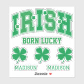 Aangepaste naam Irish Born Lucky Sticker (Vel)